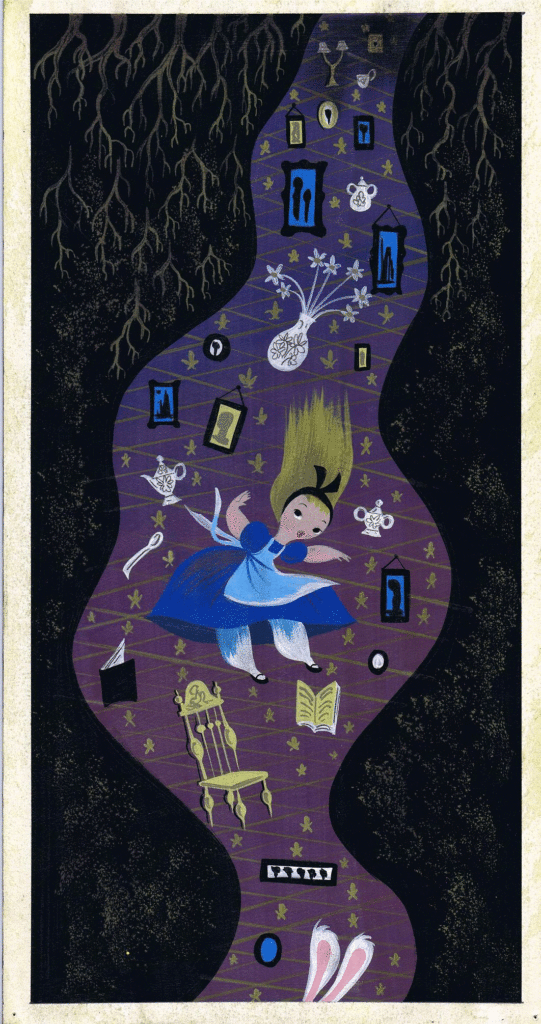 Alice in Wonderland concept painting by Mary Blair