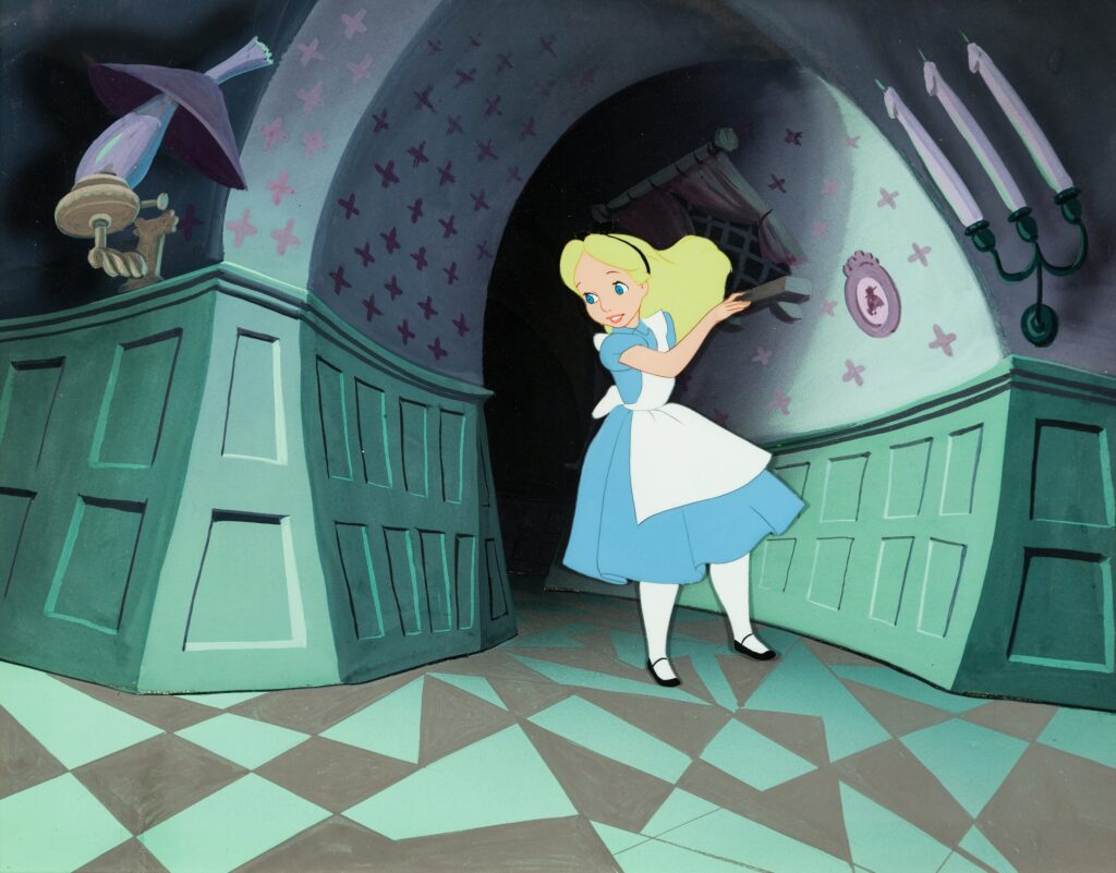 Alice production cel, production background