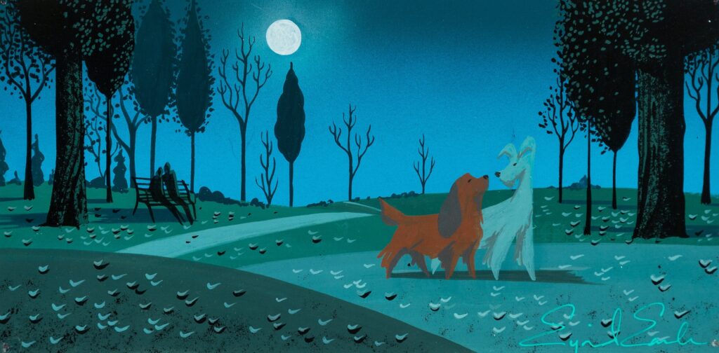 Lady and Tramp concept painting by Eyvind Earle