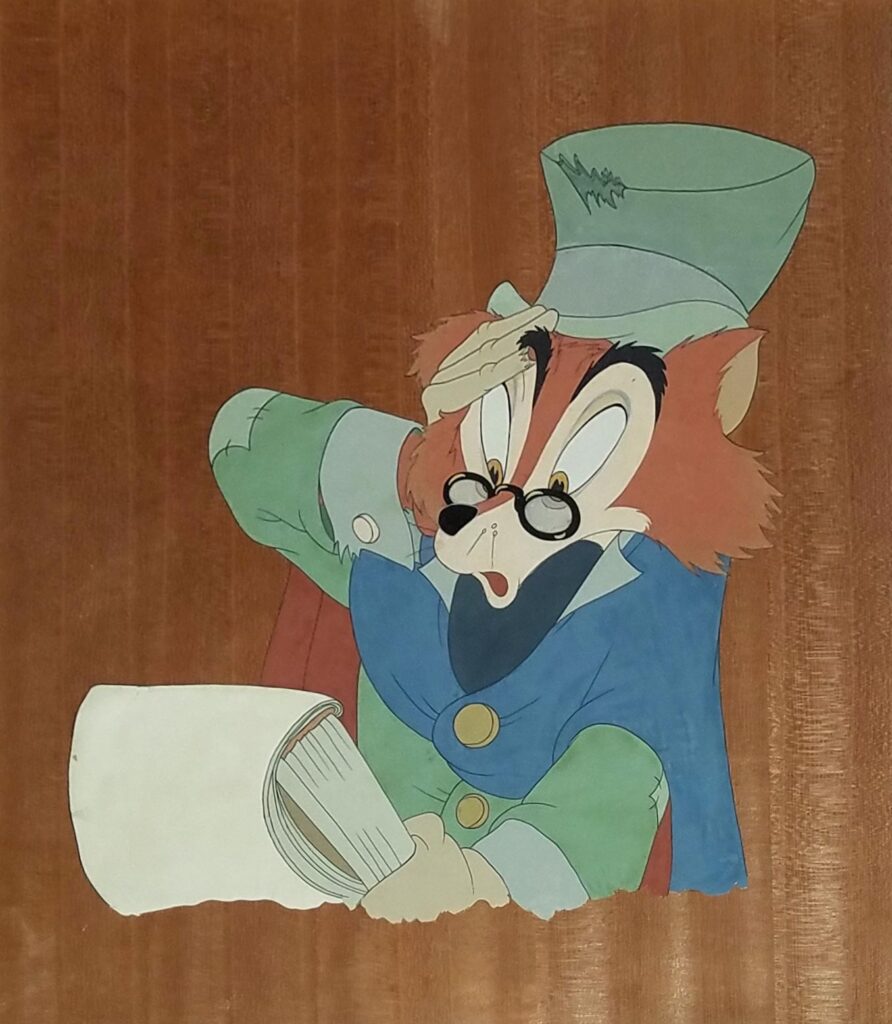 J Worthington Foulfellow original production cel from Pinocchio, 1940