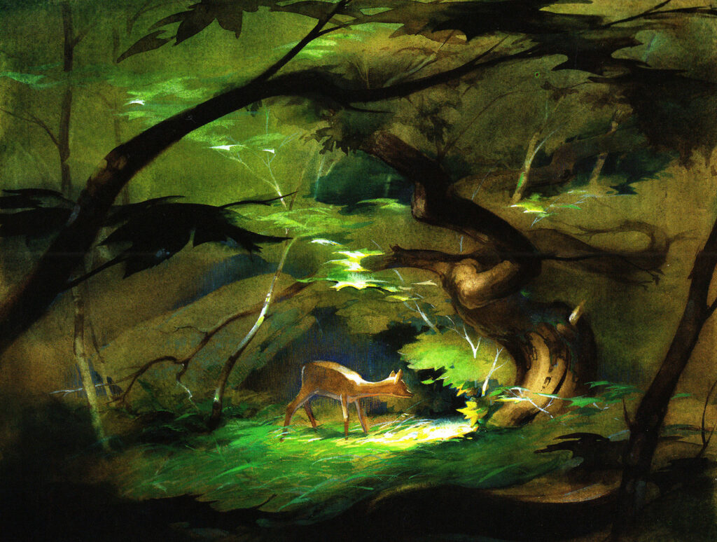 Bambi concept painting by Tyrus Wong