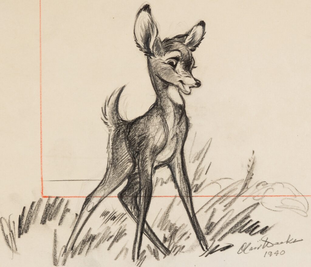 Bambi concept drawing by Disney artist, Clair Weeks