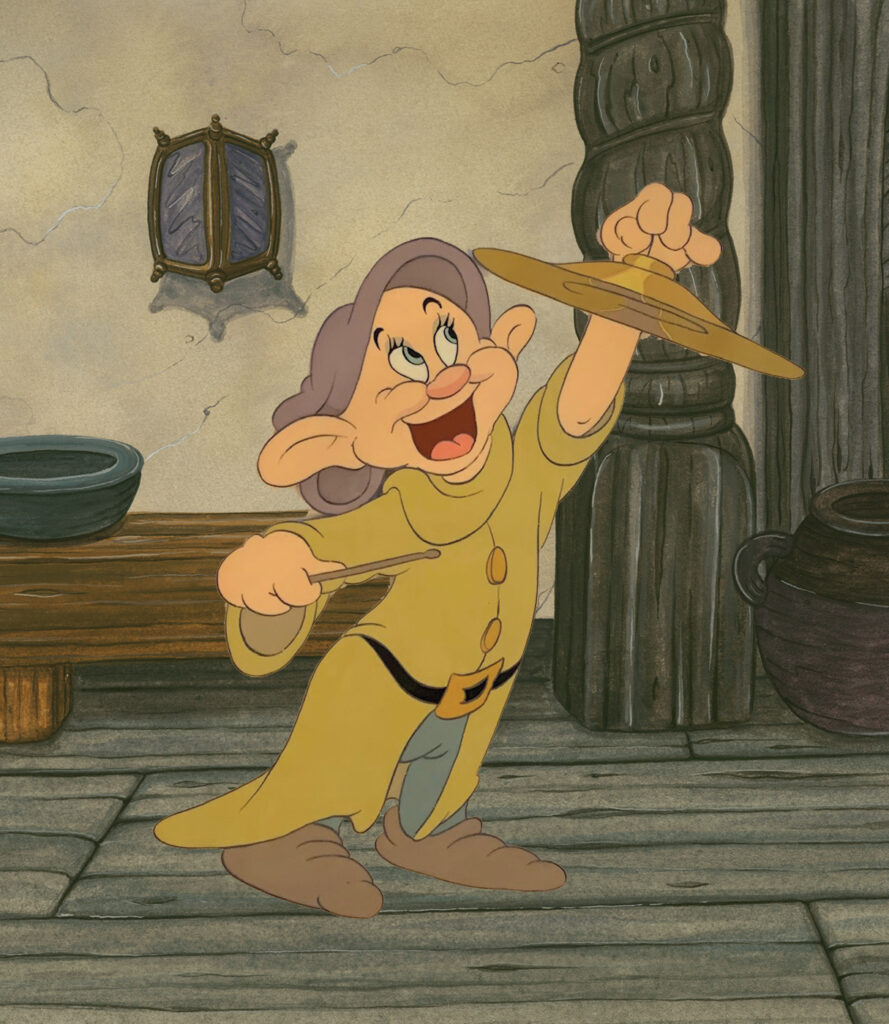 Dopey original production cel from Snow White and the Seven Dwarfs, 1937