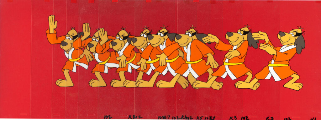 Hong Kong Phooey sequence of 8 production cels from ‘’Hong Kong Phooey’, 1974