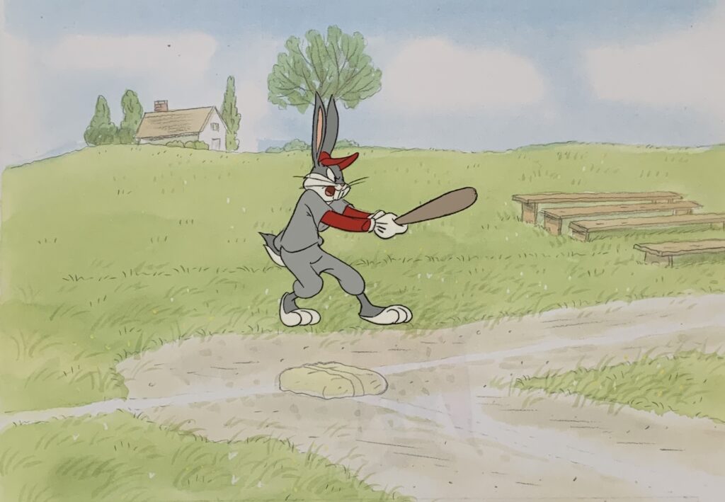 Bugs Bunny playing baseball, 1980’s original production cel $995.00