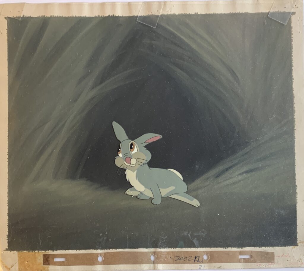 Thumper from Bambi, 1942 original production cel, production background $7500.00