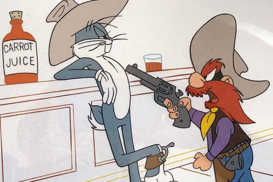 Yosemite Sam and Bugs Bunny limited edition cel